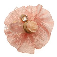 Bague ROSE SAUMON Fleur tulle