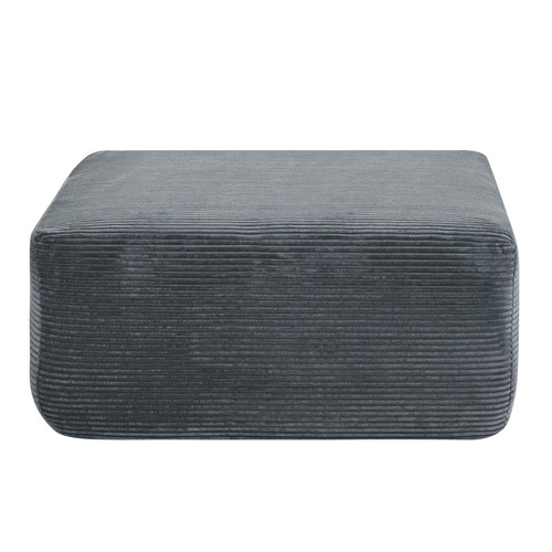 Gray corduroy ottoman square - ottoman,