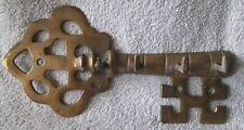 Porte Clef , Torchon En Forme De Clef En Laiton Vintage Longueur 21 Cm 4 Patères