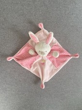 Doudou plat rose pois lapin Mots D'enfants Com 9 Poule poussin oiseau rond brodé