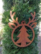 Pendentif de Noël en rouille noble orignal avec sapin décoration extérieure Noël