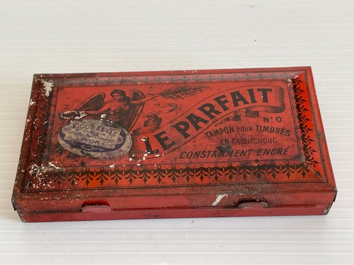 Ancienne boite métal tampon