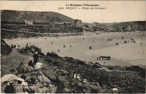 Cpa erquy plage caroual - ak,