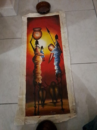 Peinture toile nirina africain - toile,