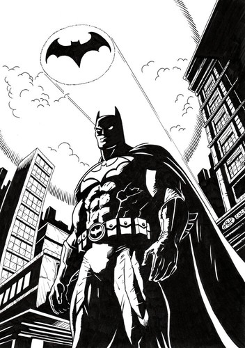 Dessin original signé batman - signé,