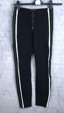 Zara trafaluc pantalons femme taille S Noire dames rayures Ladies joggers black