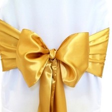 1 Noeud de chaise mariage - En satin or 275 x 15 cm