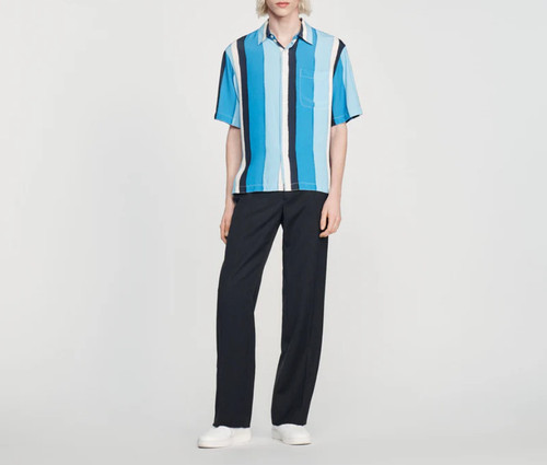 Sandro men blue short sleeve - men's,