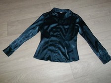 Chemisier CAMAIEU bleu canard satiné "fêtes soirées" 40 TBE