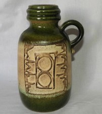 Vase en Grès d'Allemagne, Terre vernissée "W. Germany" (hauteur : 20.5 cm, TBE)