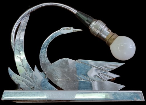 Ancienne lampe sculpture - lampe, cygne