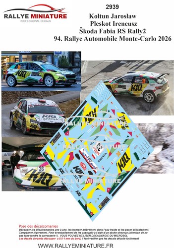 Decals ref 2939 škoda - 1/43,
