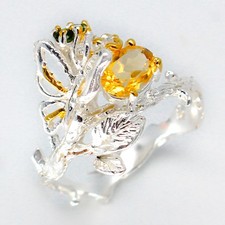 Bague en argent citrine