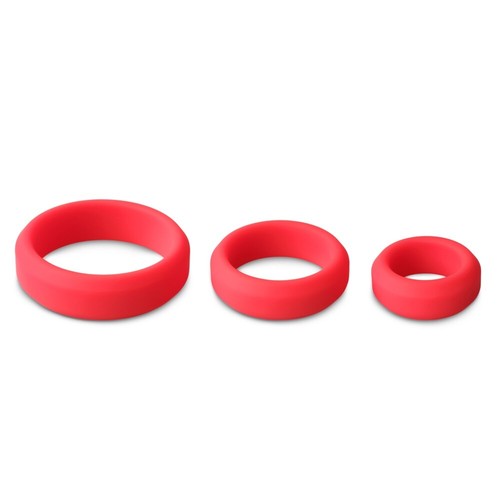 Flat silicone triple cock ring - flat,