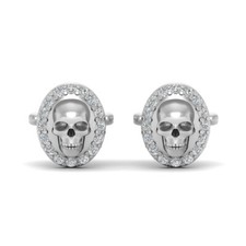 Tête de Mort Boutons Manchette Argent Sterling Accessoires Halloween Simulé
