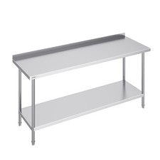 VEVOR Table de Travail Inox Table de Préparation 61x182,9 cm Cuisine Restaurant