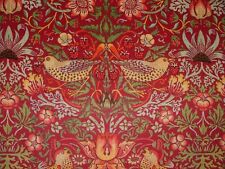 William Morris Strawberry Thief Bordeaux Velours Tissu Rideau Tapisserie Coussin