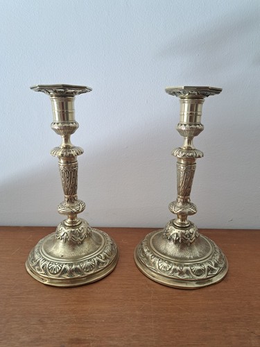 Paire bougeoirs bronze - ,,