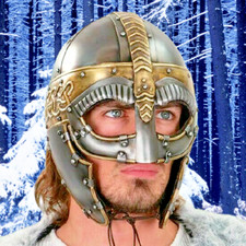 Casque Norseman Nasal Casque Laiton & Acier Viking Casque Édition Limitée Neuf