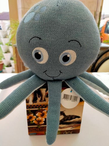Doudou pieuvre couleur bleu