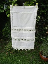 rideau grosse étamine coton dentelle main macramé ancien XIX