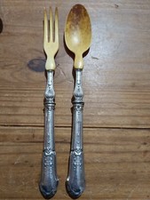 ANCIEN COUVERTS A SALADE EN ARGENT FOURRE 