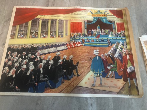 Ancienne affiche carte ecole - ancienne,