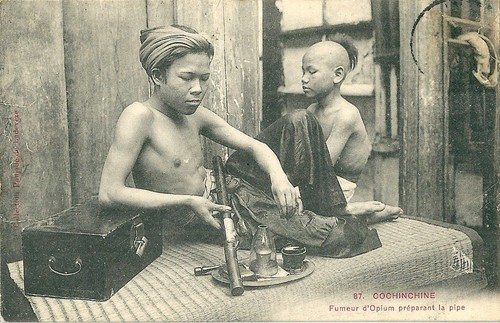 Cpa cochinchine fumeur - fumeur, d'