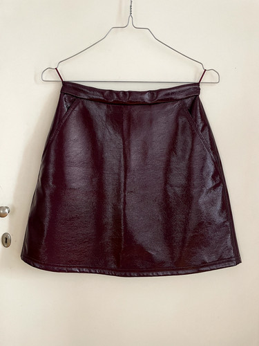 Burgundy vinyl jupe max - max, &