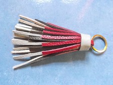 Porte Clefs Bijou de Sac Pompon 100 % Cuir MULTICOLORE 13,5 cm PORTE BONHEUR