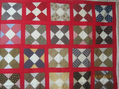 Antique 1880 quilt top rr - top,