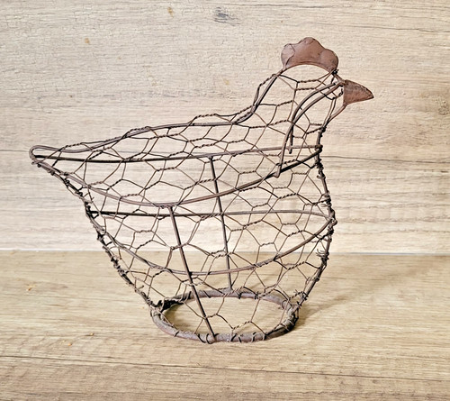 Statuette poule grillage - statuette, en