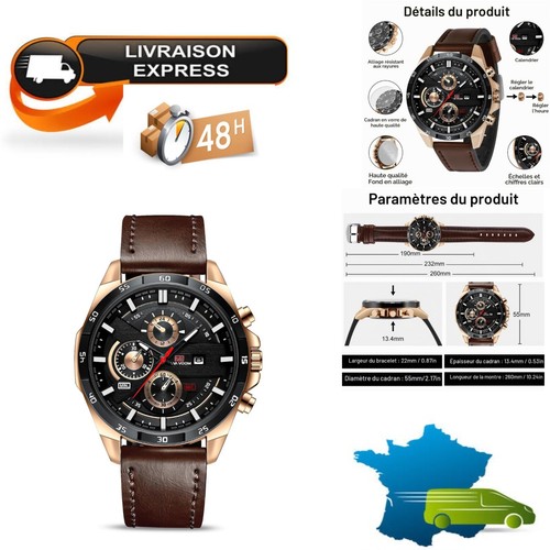 Montre homme chronographe 55mm - montre,