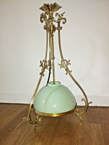 Lustre ancien bronze doré - lustre,