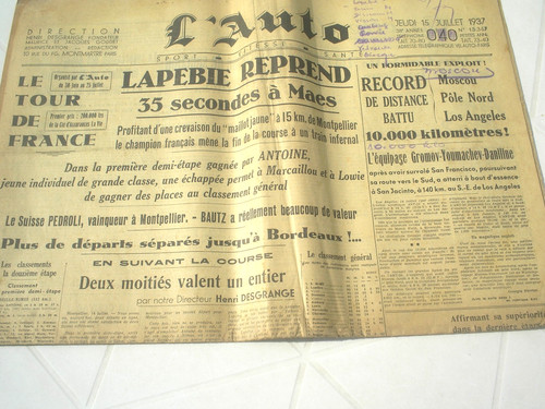 Auto 1937 tour de - 15/07/1937,
