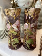 Paire de VASES VERRE VIOLET