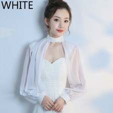 Femme Boléro Cape A Gâché Châle Dentelle Mousseline Mariée Mariage Noces Sexy