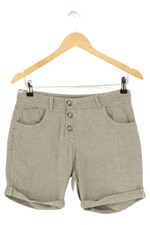 PLEASE Short Femme Gris Vintage Boutons Coton (INT XXS)