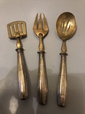 Ancien Service À Bonbon 3 Pieces Manches Argent Fourré Ou Métal Argenté