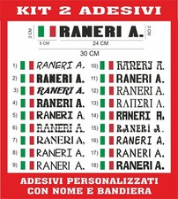 2 Adhésifs Nome + Drapeau Personnalisé Vélo Moto Casque Auto École Rally B07