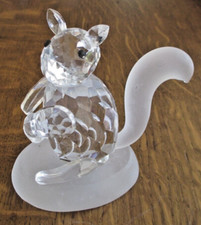 Grande Figurine écureuil en cristal taillé superbe sujet de collection vintage