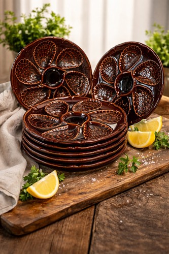 Lot assiettes à huîtres - assiettes,