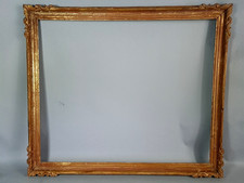 Grand cadre ancien 72,5x62 cm feuillure 65x54 cm 15F bois sculpté C547