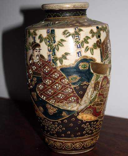 Vase ceramique satsuma ancien - vase,