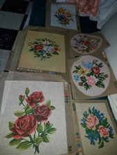 Lot de 6  TAPISSERIE CANEVAS