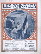 Les annales n°1620 du 12/07/1914 14 juillet Hansi Colmar Rosati Cambrai