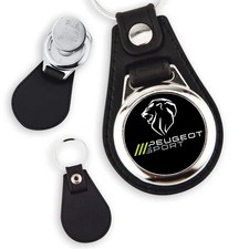 Porte-clés Peugeot sport en simili cuir synthétique avec jeton de caddie