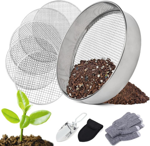 Tamis jardin acier inox 5en1 - jardin,