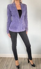 Veste en cuir suédé THIERRY MUGLER vintage 1990's - Taille 36