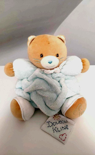 Peluche doudou chat bleu clair - chat,